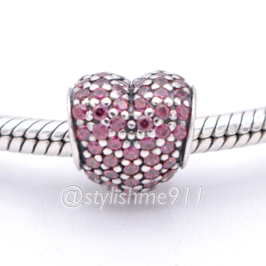 Authentic PANDORA Pave Heart with Pink Zirconia - 791052PCZ