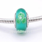 Authentic PANDORA Flowers For You Turquoise Green Charm - 790649