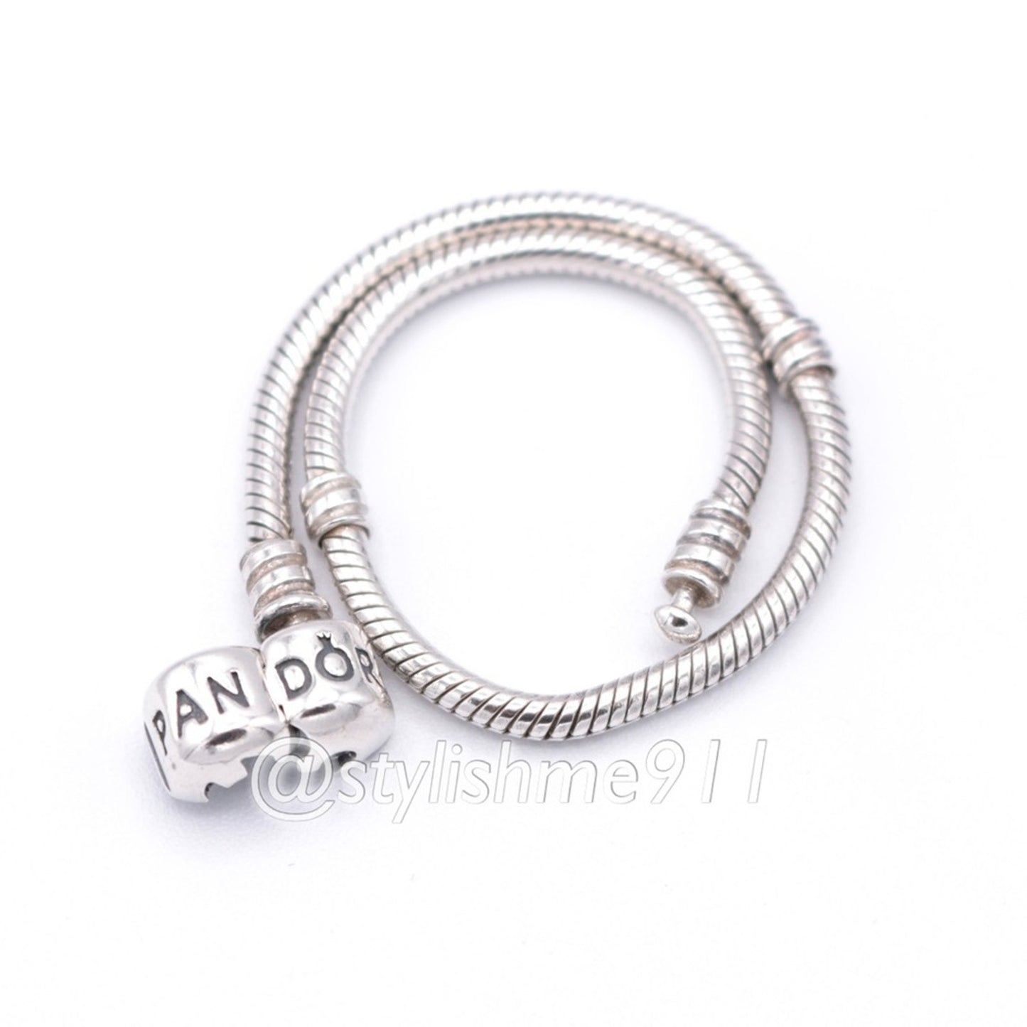 Authentic PANDORA Moments Barrel Clasp Charm Bracelet - 590702HV