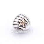 Authentic PANDORA Sea Shell Charm with 14K Gold - 790249