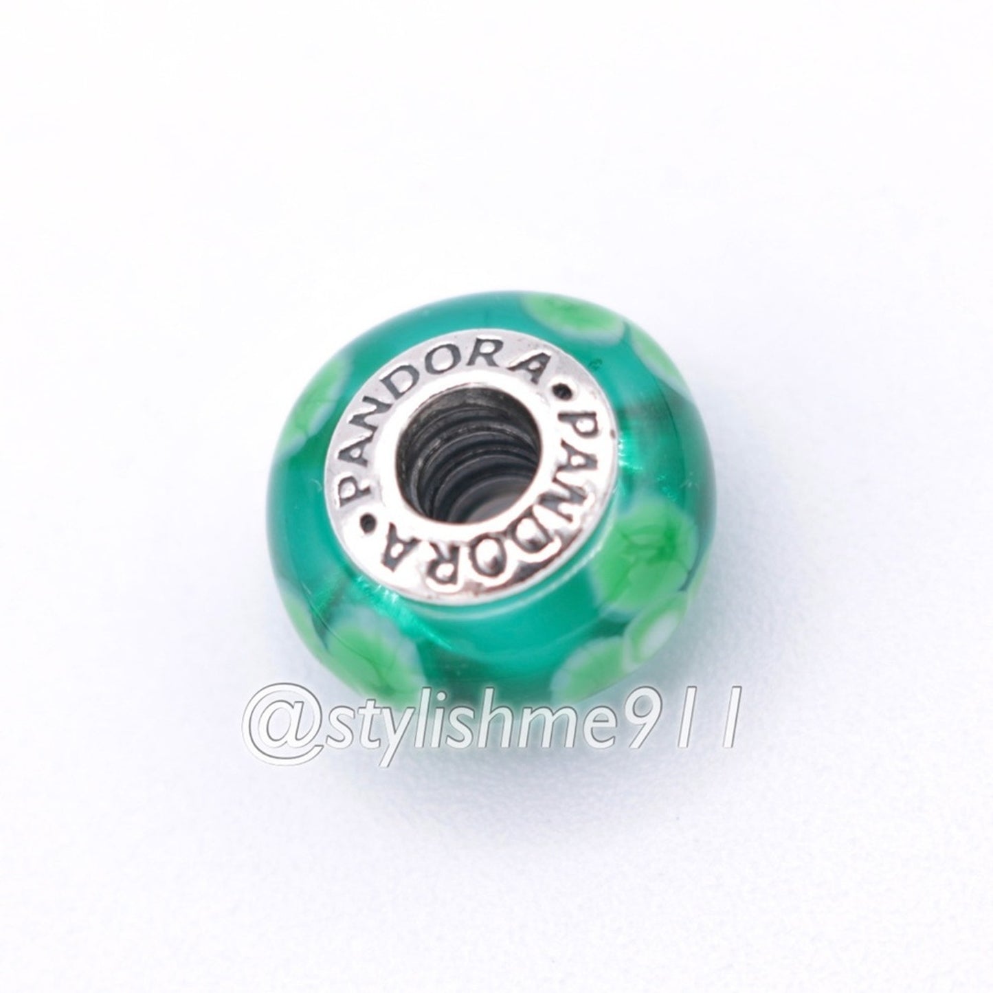 Authentic PANDORA Flowers For You Turquoise Green Charm - 790649