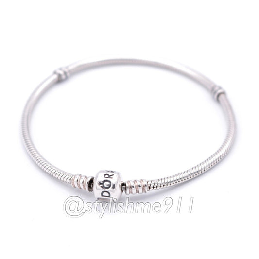 Authentic PANDORA Moments Barrel Clasp Charm Bracelet - 590702HV