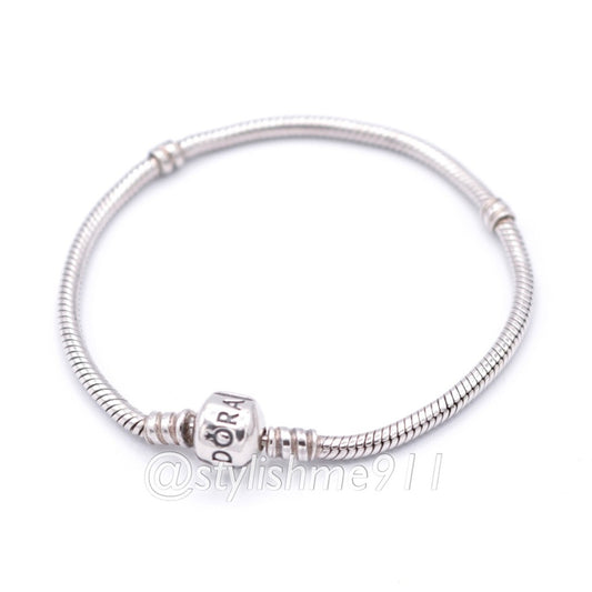 Authentic PANDORA Moments Barrel Clasp Charm Bracelet - 590702HV