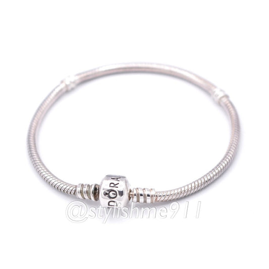 Authentic PANDORA Moments Barrel Clasp Charm Bracelet - 590702HV