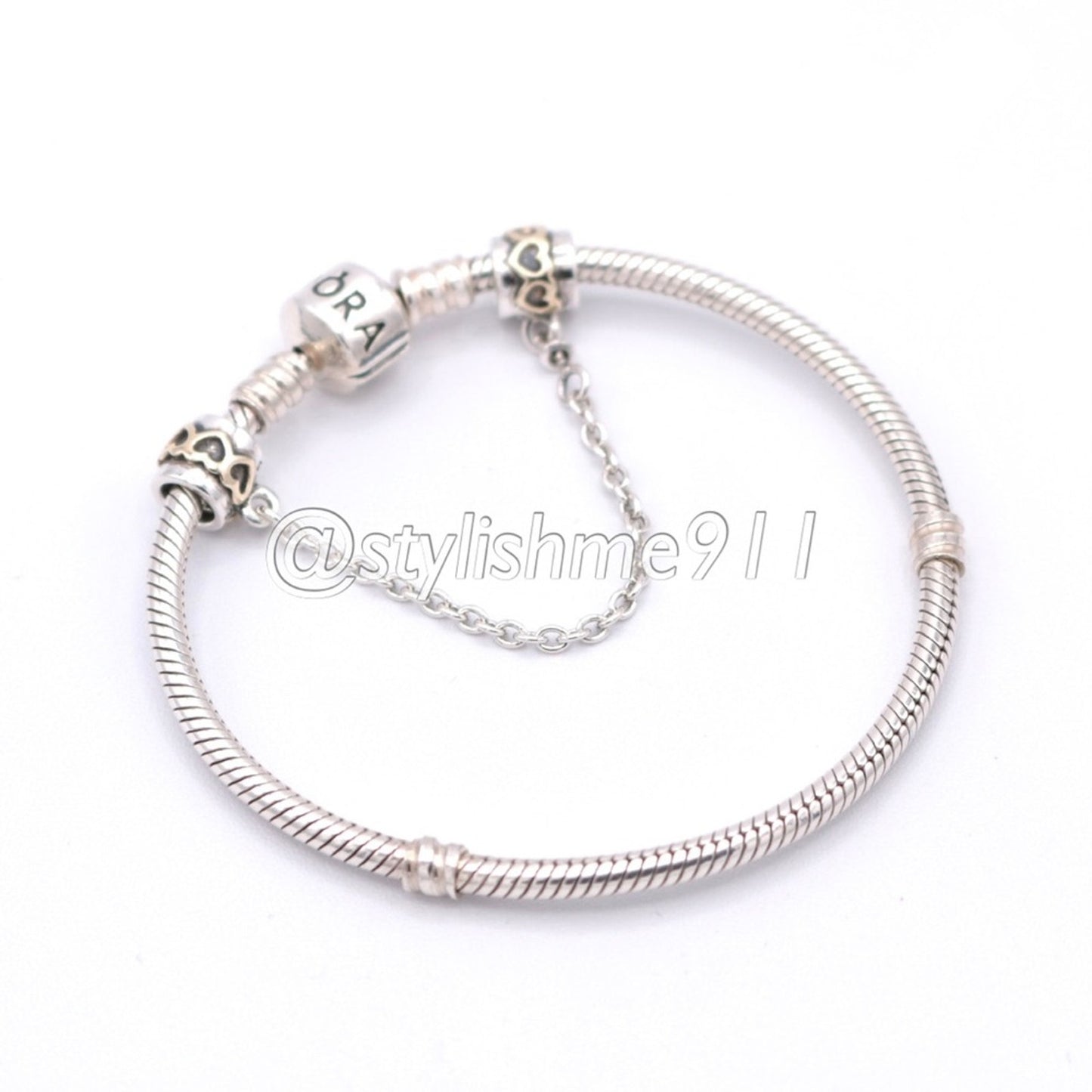 Authentic PANDORA Two Tone Heart Safety Chain - 790307-05