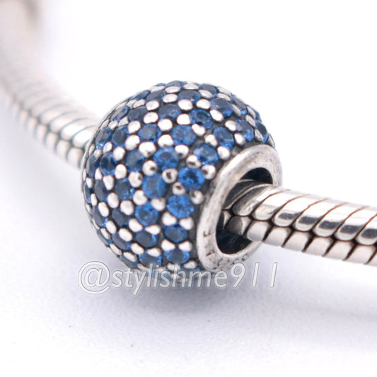 Authentic PANDORA Pave Lights with Blue Crystal Charm  - 791051NCB