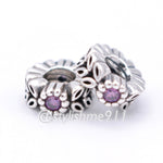 Two Authentic PANDORA Twice as Nice Spacer with Purple CZ - 791224CFP