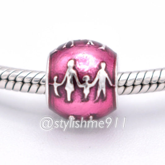 Authentic PANDORA Family Silhouettes Charm with Violet Enamel - 791399EN62