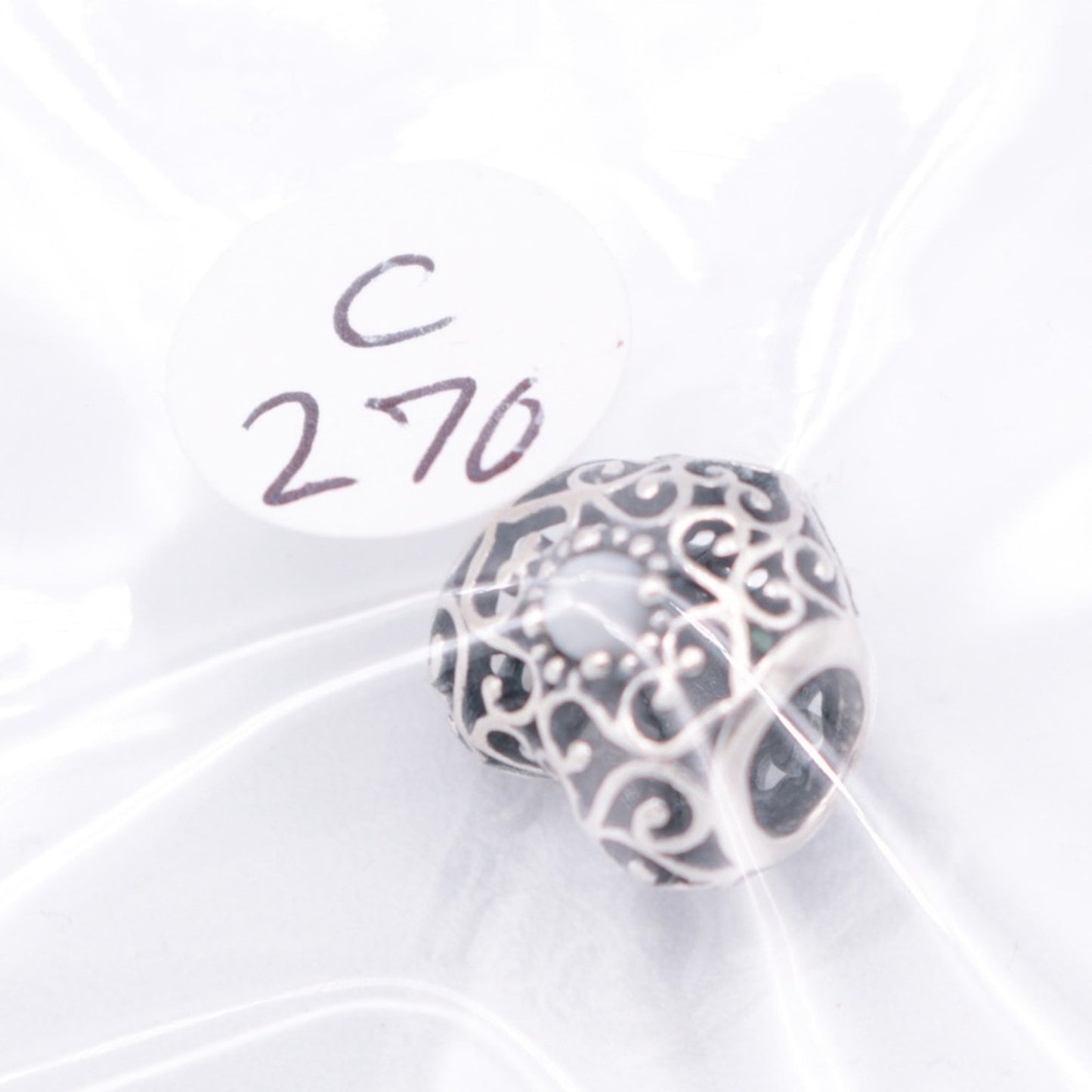 Authentic PANDORA April Signature Heart Charm - Rock Crystal - 791784RC