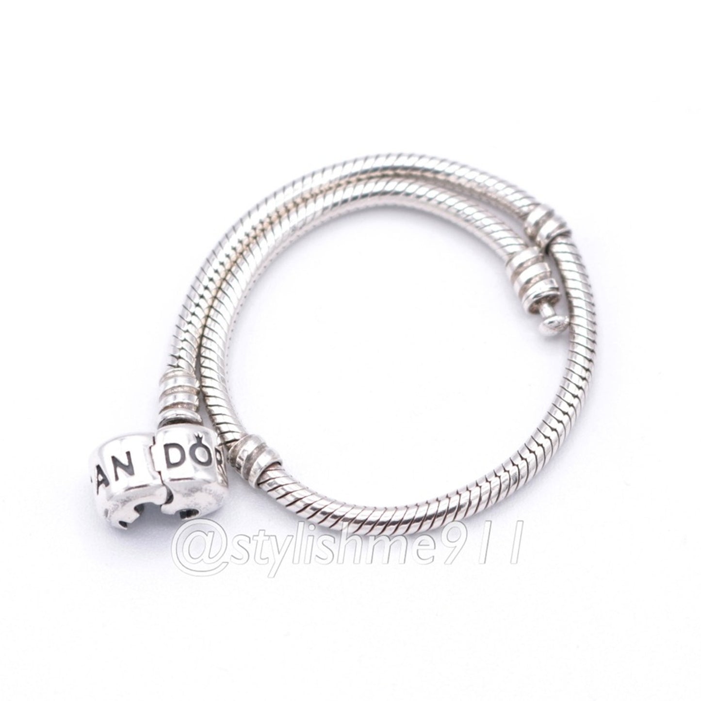 Authentic PANDORA Moments Barrel Clasp Charm Bracelet - 590702HV