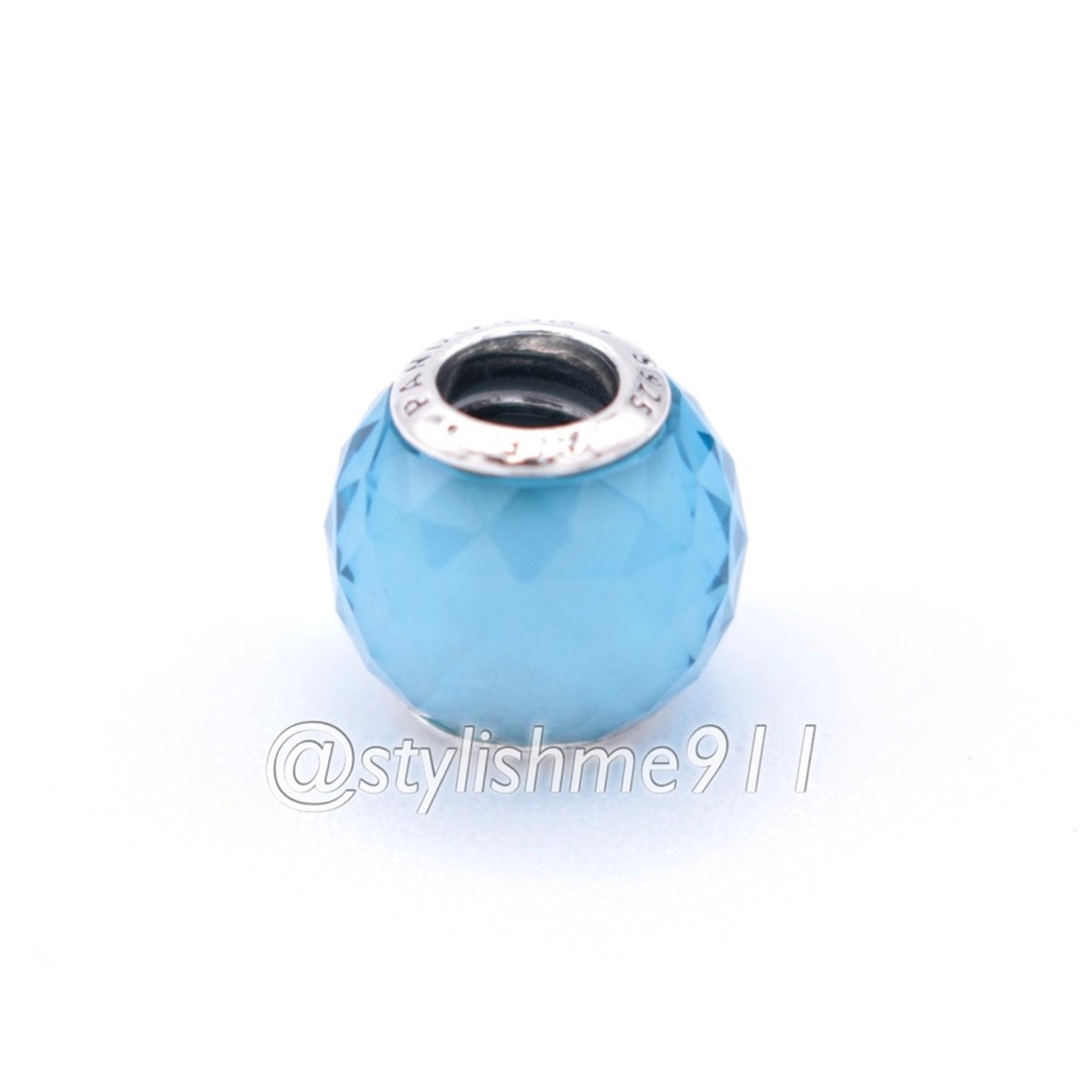 Authentic PANDORA Petite Facets Charm with Synthetic Blue Quartz - 791499SBQ