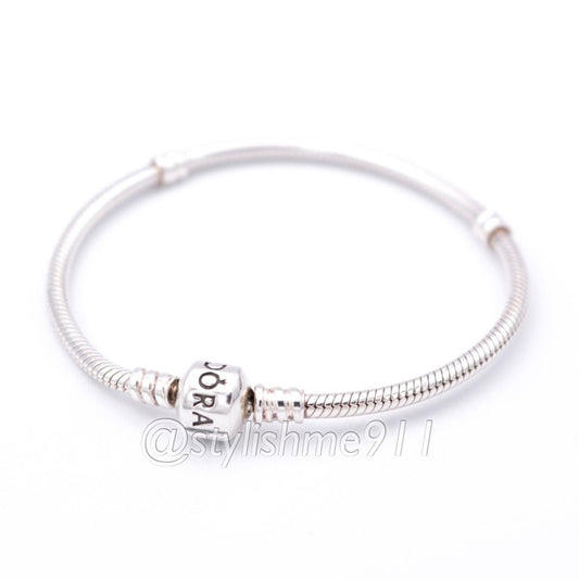 Authentic PANDORA Moments Barrel Clasp Charm Bracelet - 590702HV