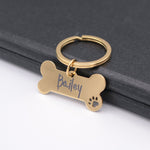 Personalized Bone Pet Tag, Dog ID Tag, Engraved Pet's Name Tag and QR Code Powered By PingTag