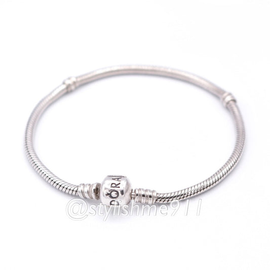 Authentic PANDORA Moments Barrel Clasp Charm Bracelet - 590702HV