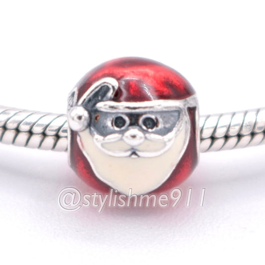 Authentic PANDORA Jolly Round Santa Charm - 791405ENMX