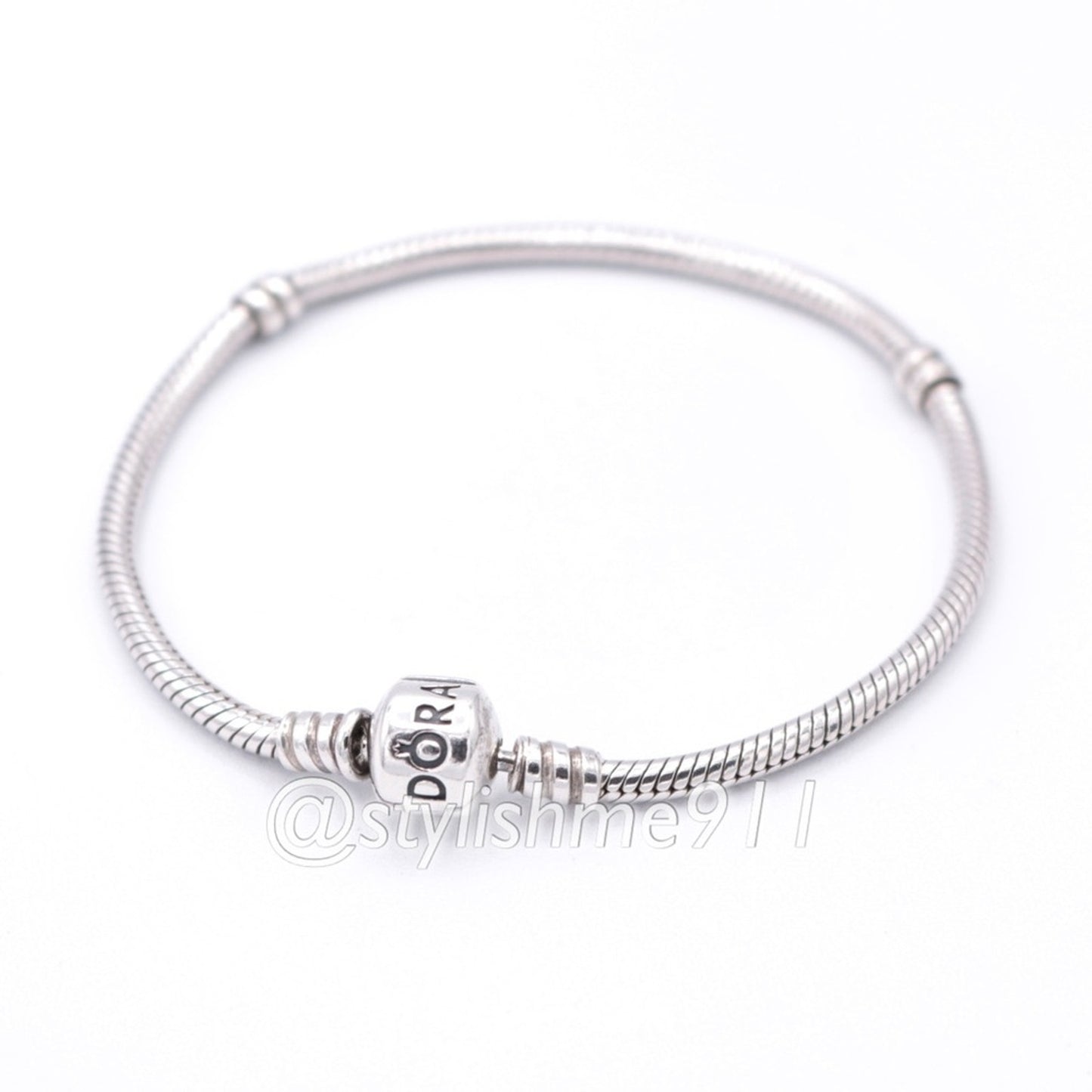 Authentic PANDORA Moments Barrel Clasp Charm Bracelet - 590702HV