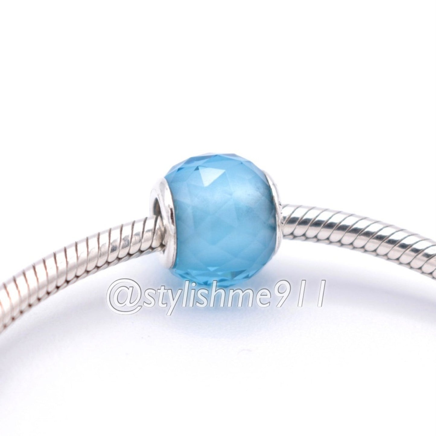 Authentic PANDORA Petite Facets Charm with Synthetic Blue Quartz - 791499SBQ