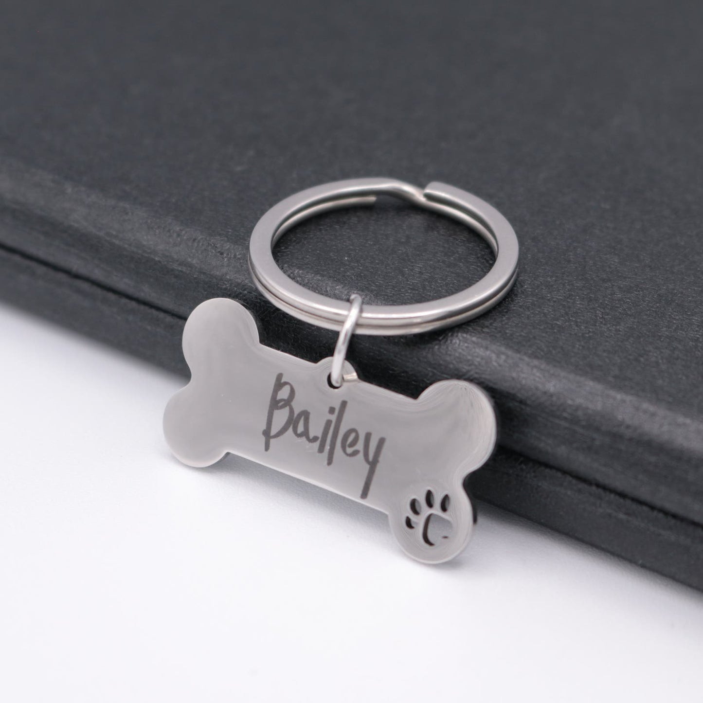 Personalized Bone Pet Tag, Dog ID Tag, Engraved Pet's Name Tag and QR Code Powered By PingTag