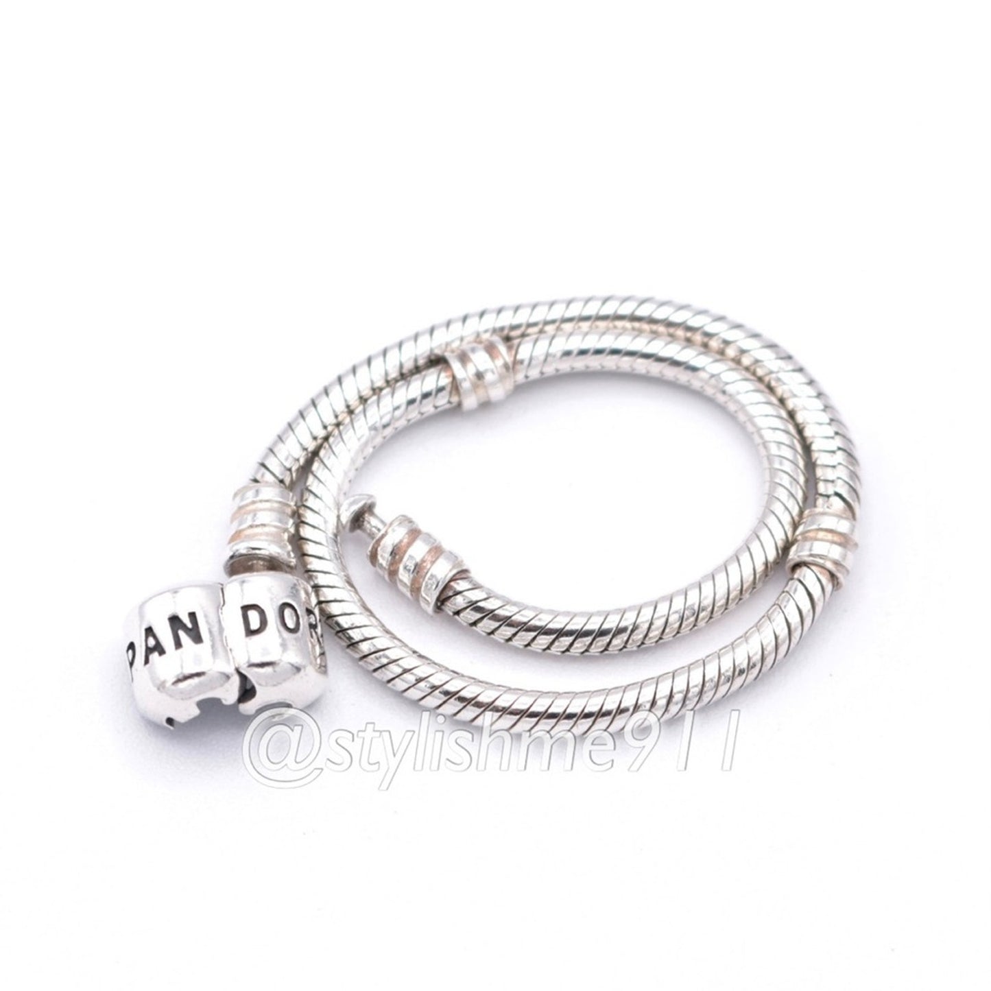 Authentic PANDORA Moments Barrel Clasp Charm Bracelet - 590702HV