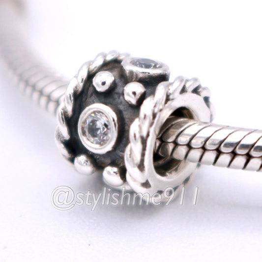 Authentic PANDORA Oxy Crown Charm with Clear Zirconia