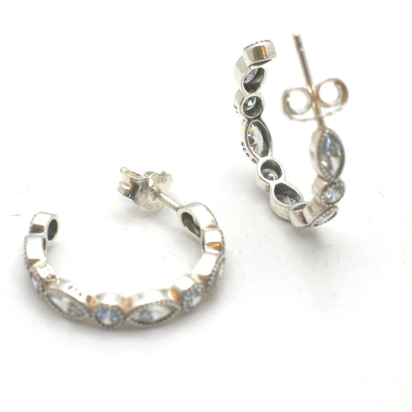 AUTHENTIC PANDORA Alluring Brilliant Marquis Hoop Earrings