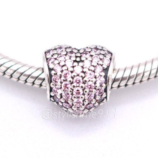 Authentic PANDORA Pave Heart with Pink Zirconia