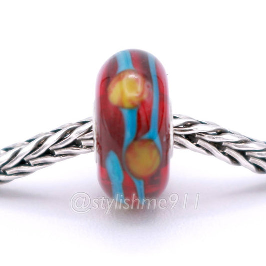 Authentic Trollbeads RED CHINA BEAD - 10008