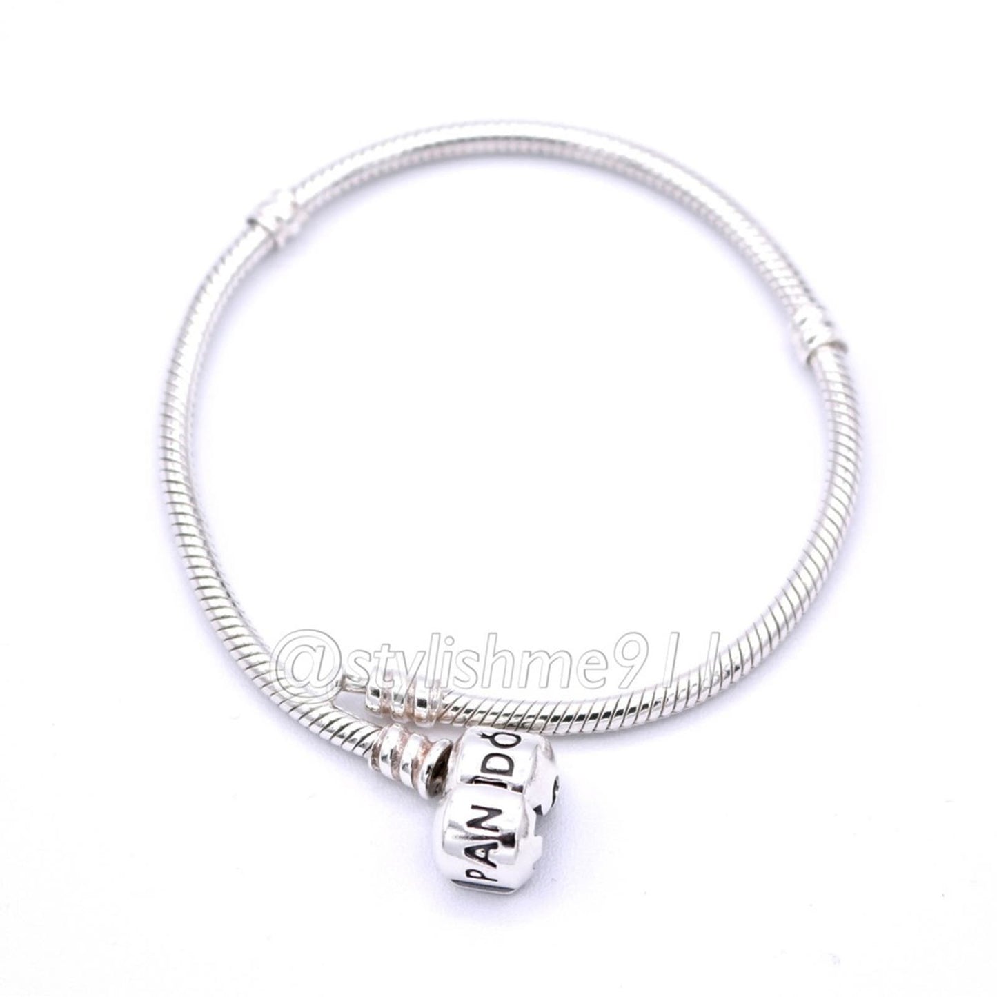 Authentic PANDORA Moments Barrel Clasp Charm Bracelet