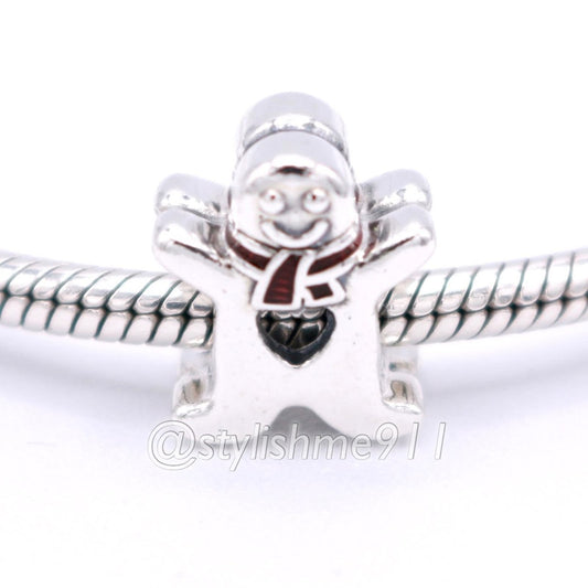 Authentic Pandora Sweet Gingerbread Man Charm with Red Enamel