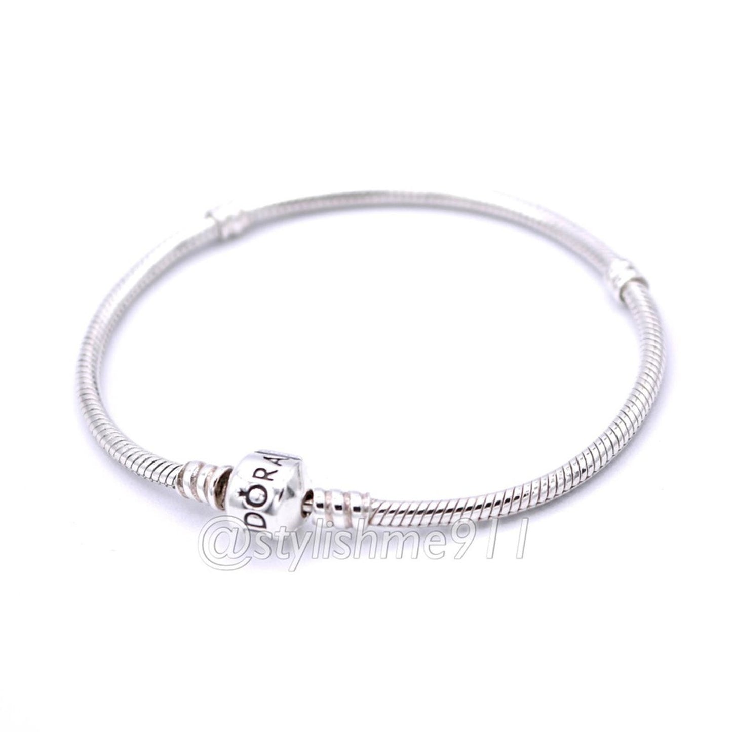 Authentic PANDORA Moments Barrel Clasp Charm Bracelet