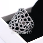 Vintage Authentic Pandora Silver Shimmering Lace Ring