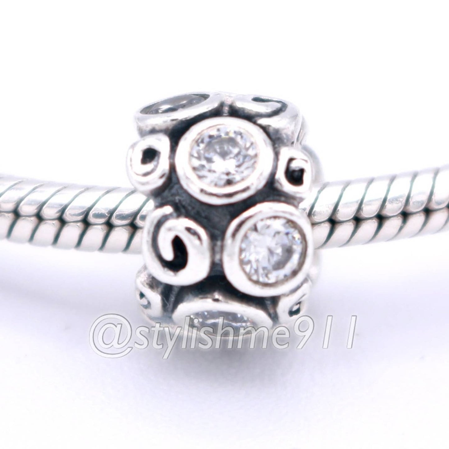 Authentic Pandora White Primrose Path Charm