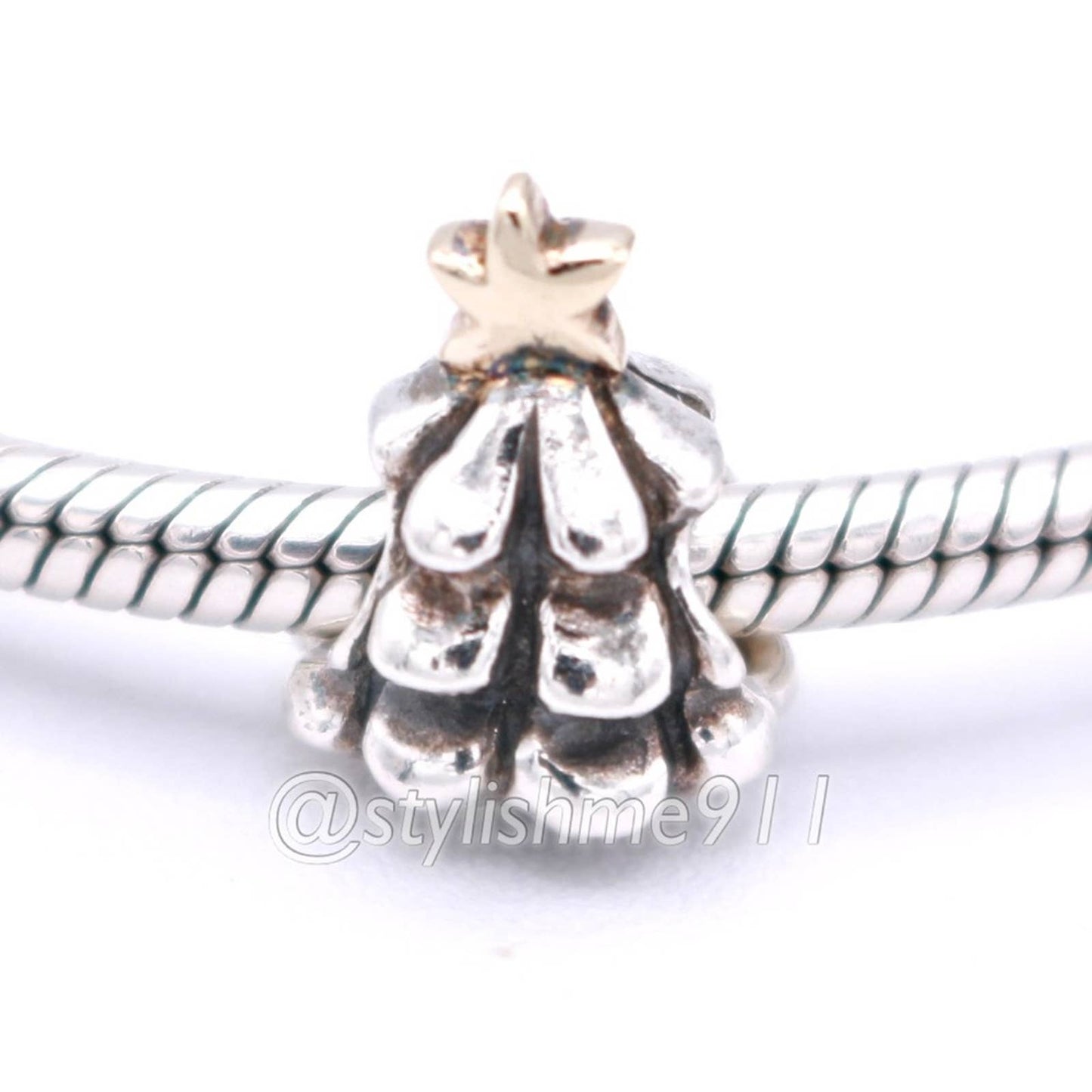 Authentic PANDORA Christmas Tree Charm 14K Gold