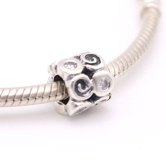 Authentic PANDORA Swirlies with Clear CZ Charm