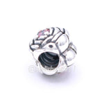 Authentic Pandora Blooming Rose Charm with Salmon Pink Zirconia