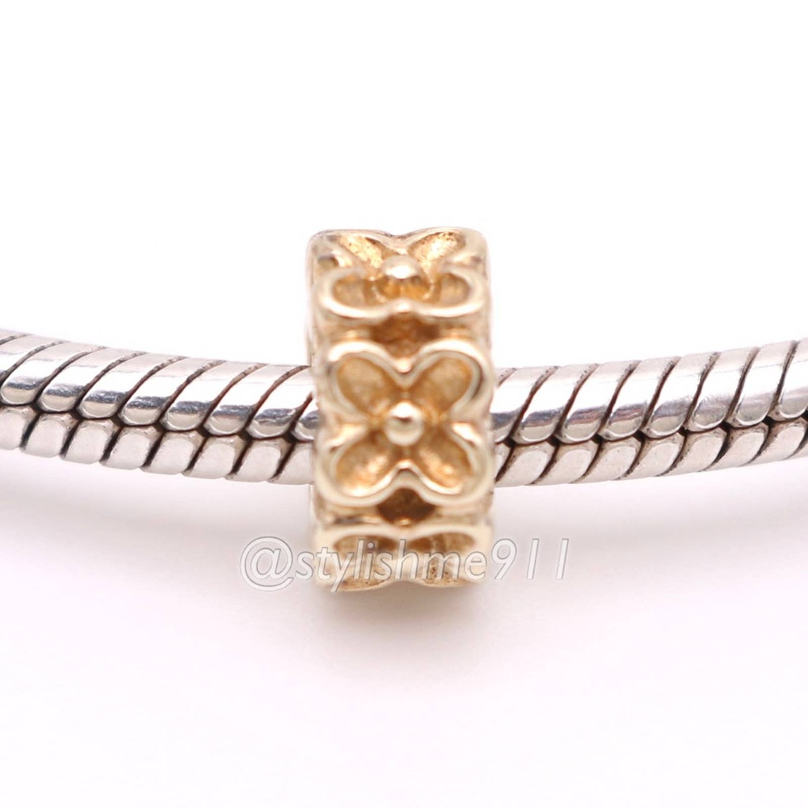 One Authentic PANDORA 14K Gold Aloha Spacer - 750465