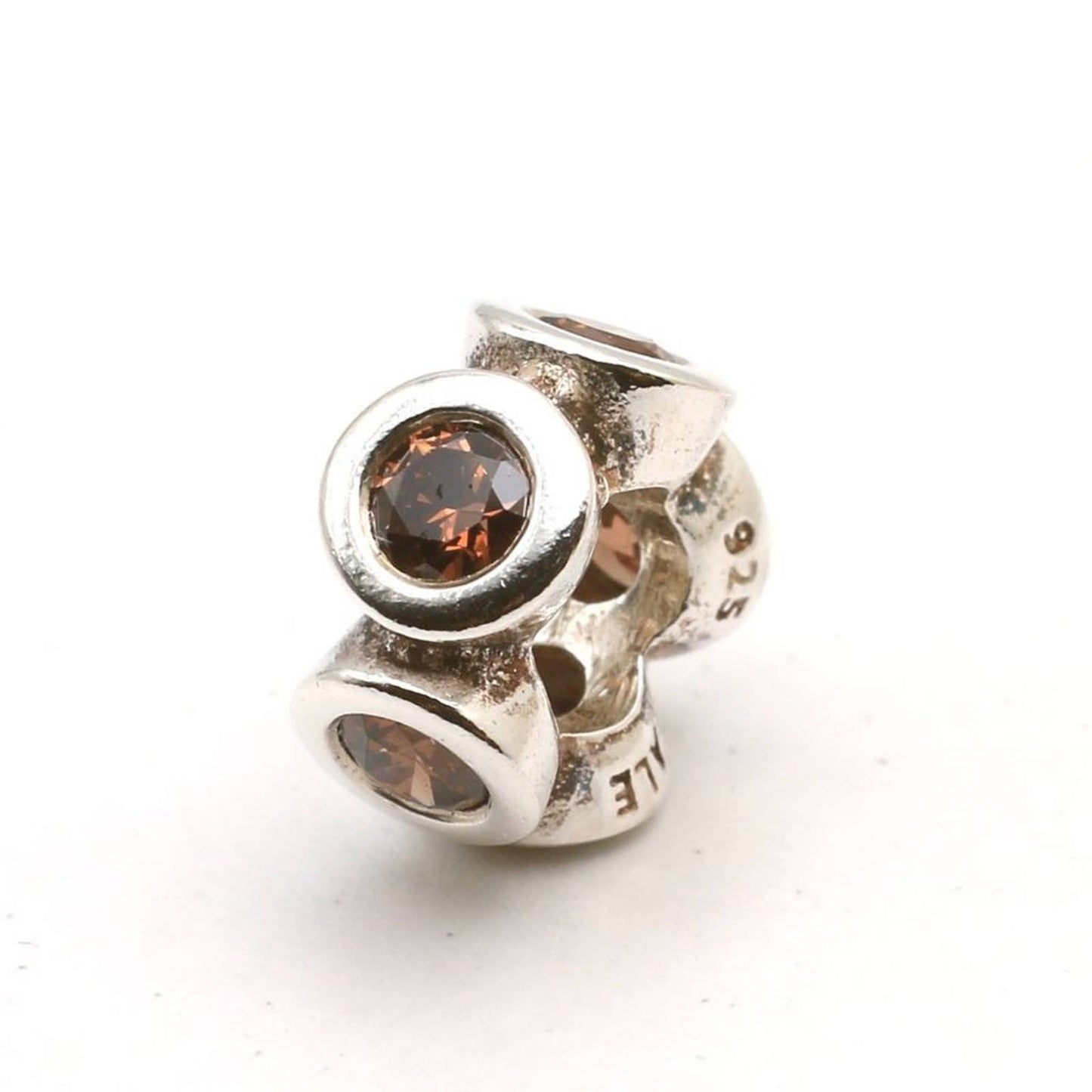 Authentic PANDORA Sterling Silver Lights Spacer with Brown Zirconia - 790226BCZ