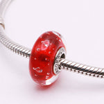 Authentic PANDORA Red Effervescence Glass Murano Charm