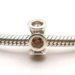 Authentic PANDORA Sterling Silver Lights Spacer with Brown Zirconia - 790226BCZ