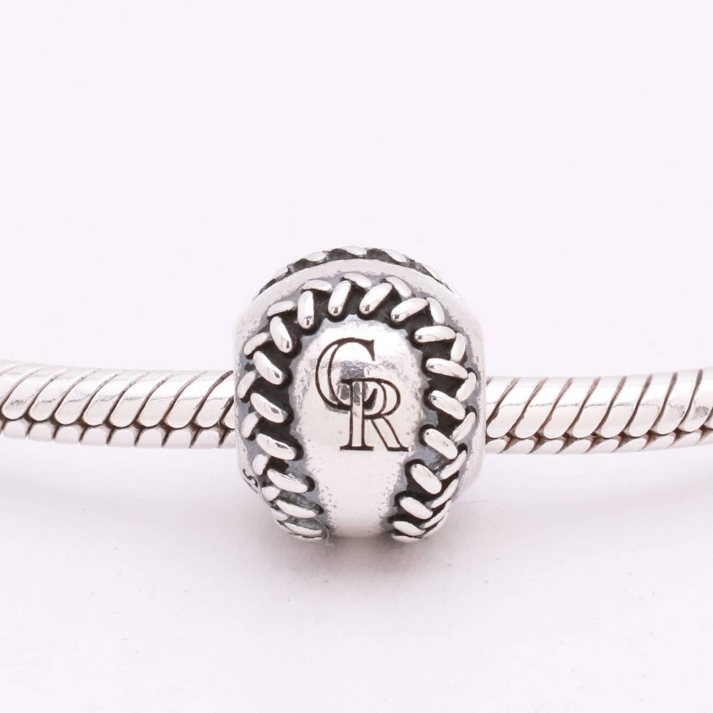 Authentic PANDORA Colorado Rockies Engraved Baseball Charm - USB790969-G009