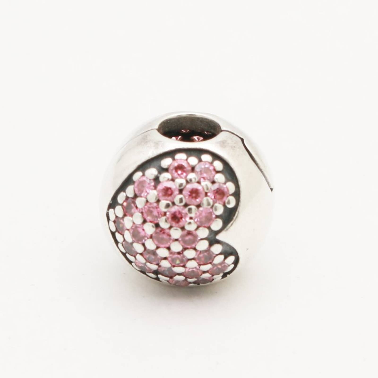 One Authentic PANDORA Love of My Life Clip with Salmon Zirconia - 791053CZS