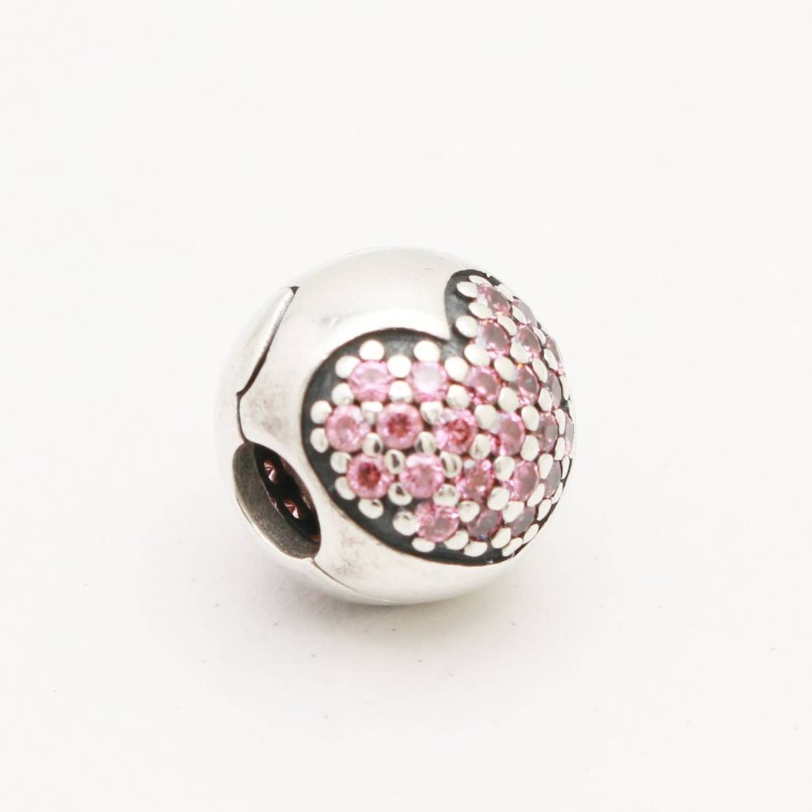 One Authentic PANDORA Love of My Life Clip with Salmon Zirconia - 791053CZS