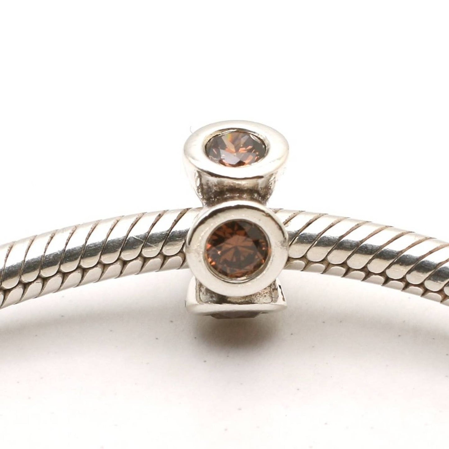 Authentic PANDORA Sterling Silver Lights Spacer with Brown Zirconia - 790226BCZ