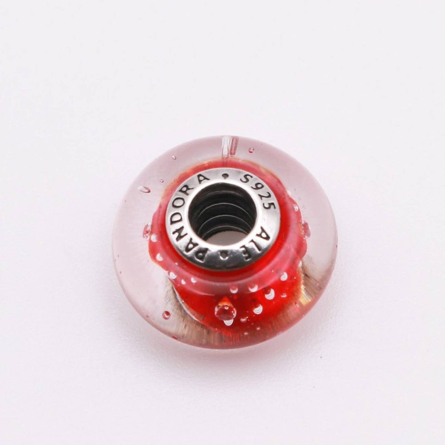 Authentic PANDORA Red Effervescence Glass Murano Charm