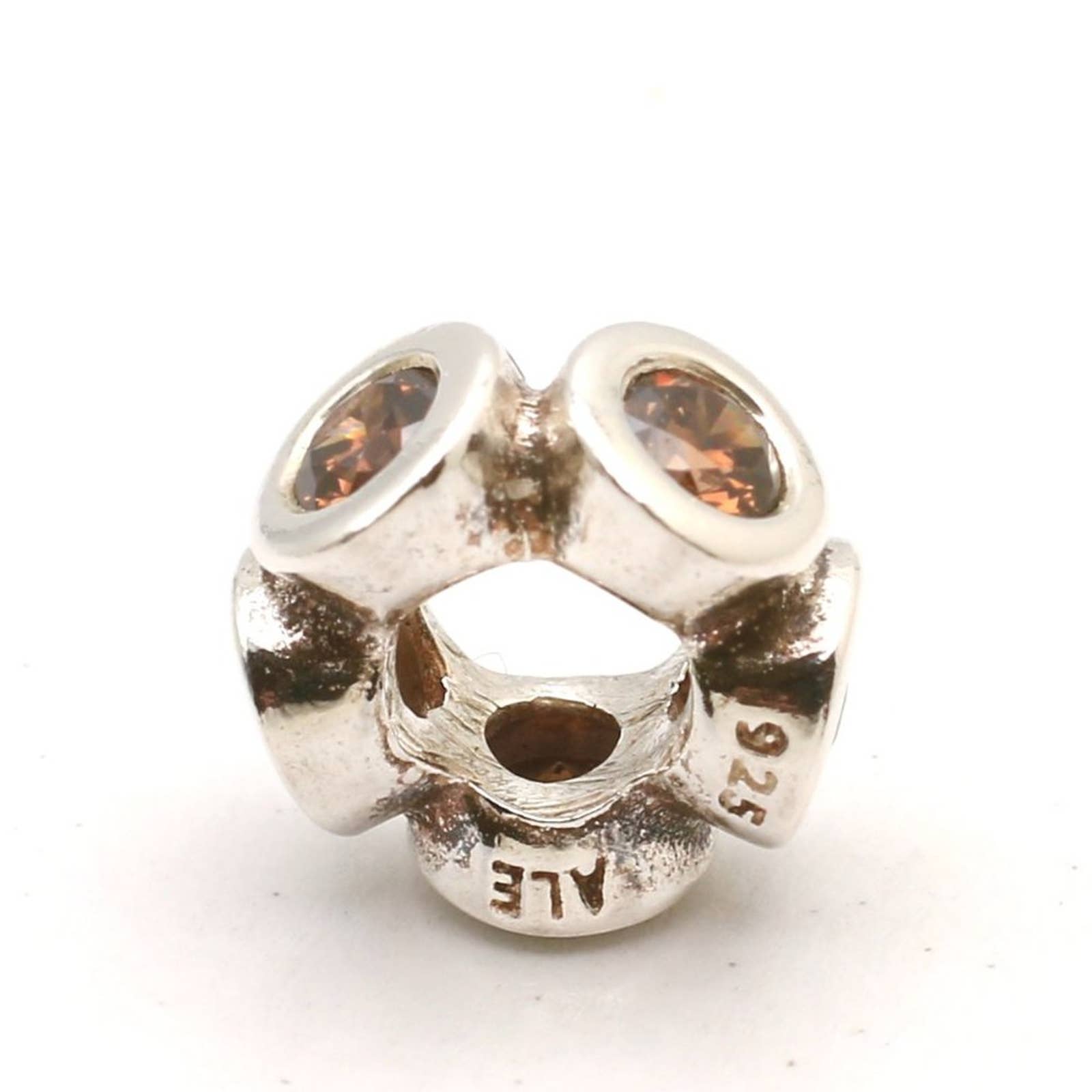 Authentic PANDORA Sterling Silver Lights Spacer with Brown Zirconia - 790226BCZ