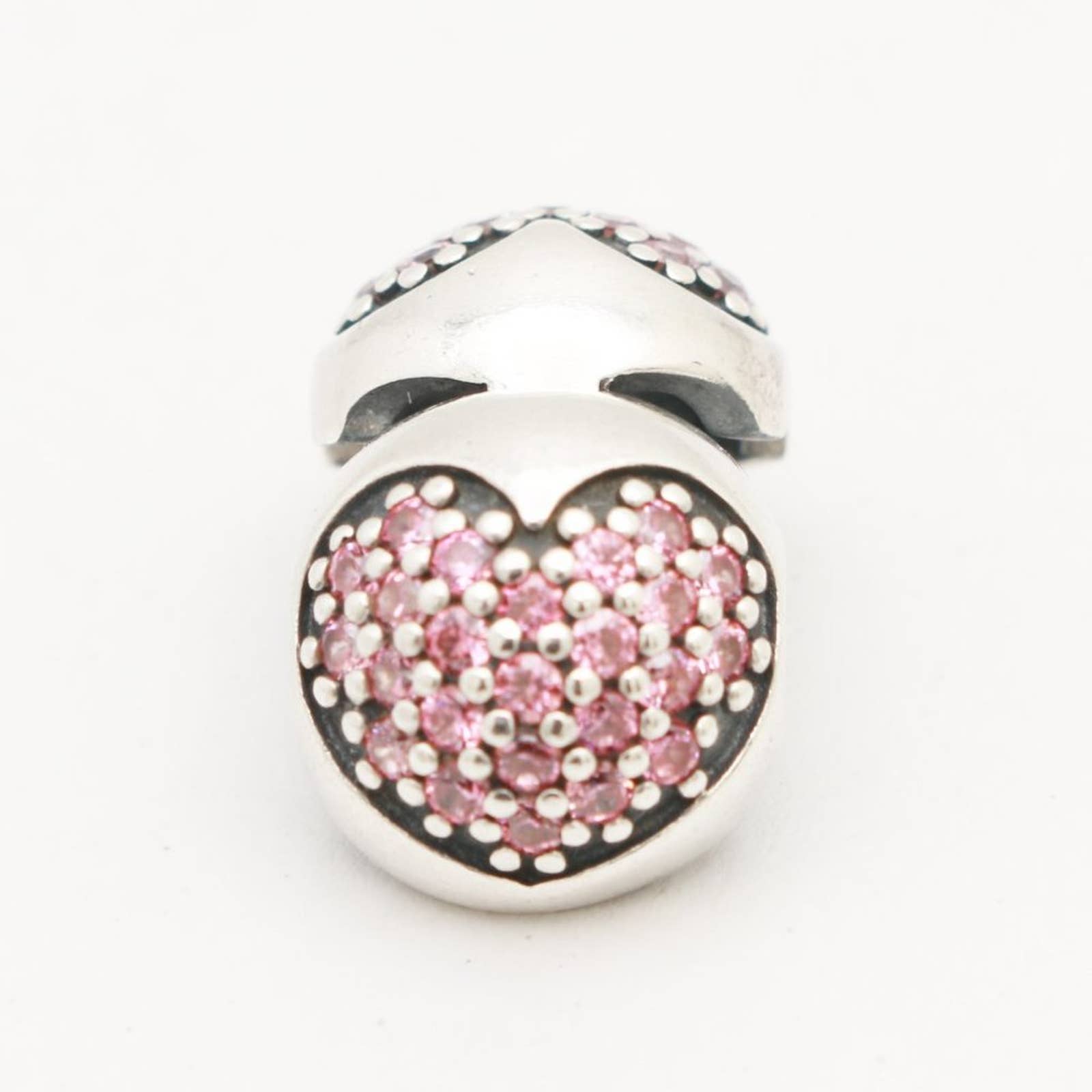 One Authentic PANDORA Love of My Life Clip with Salmon Zirconia - 791053CZS