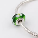 Authentic PANDORA Green Flowers Glass Murano - 790614