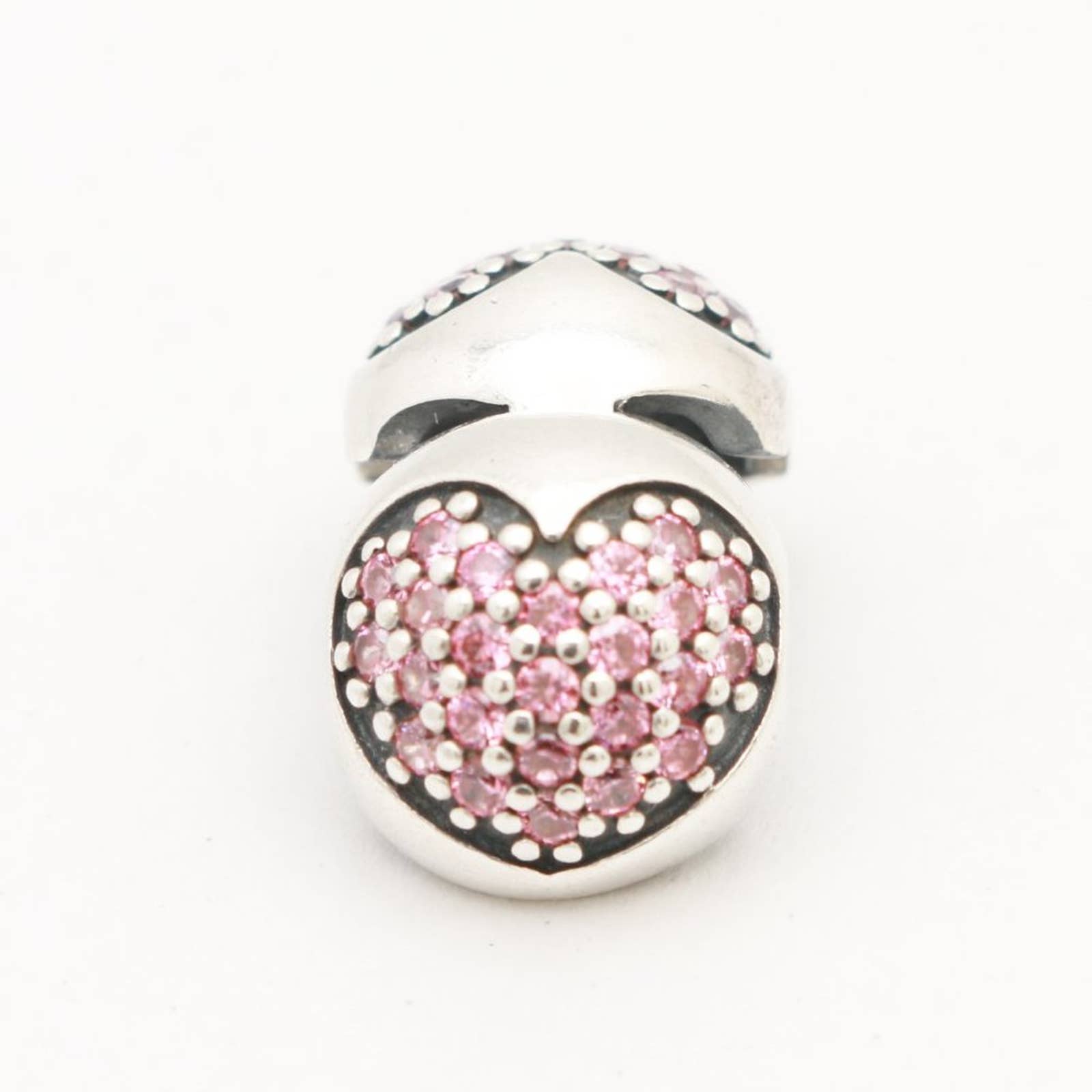 One Authentic PANDORA Love of My Life Clip with Salmon Zirconia - 791053CZS