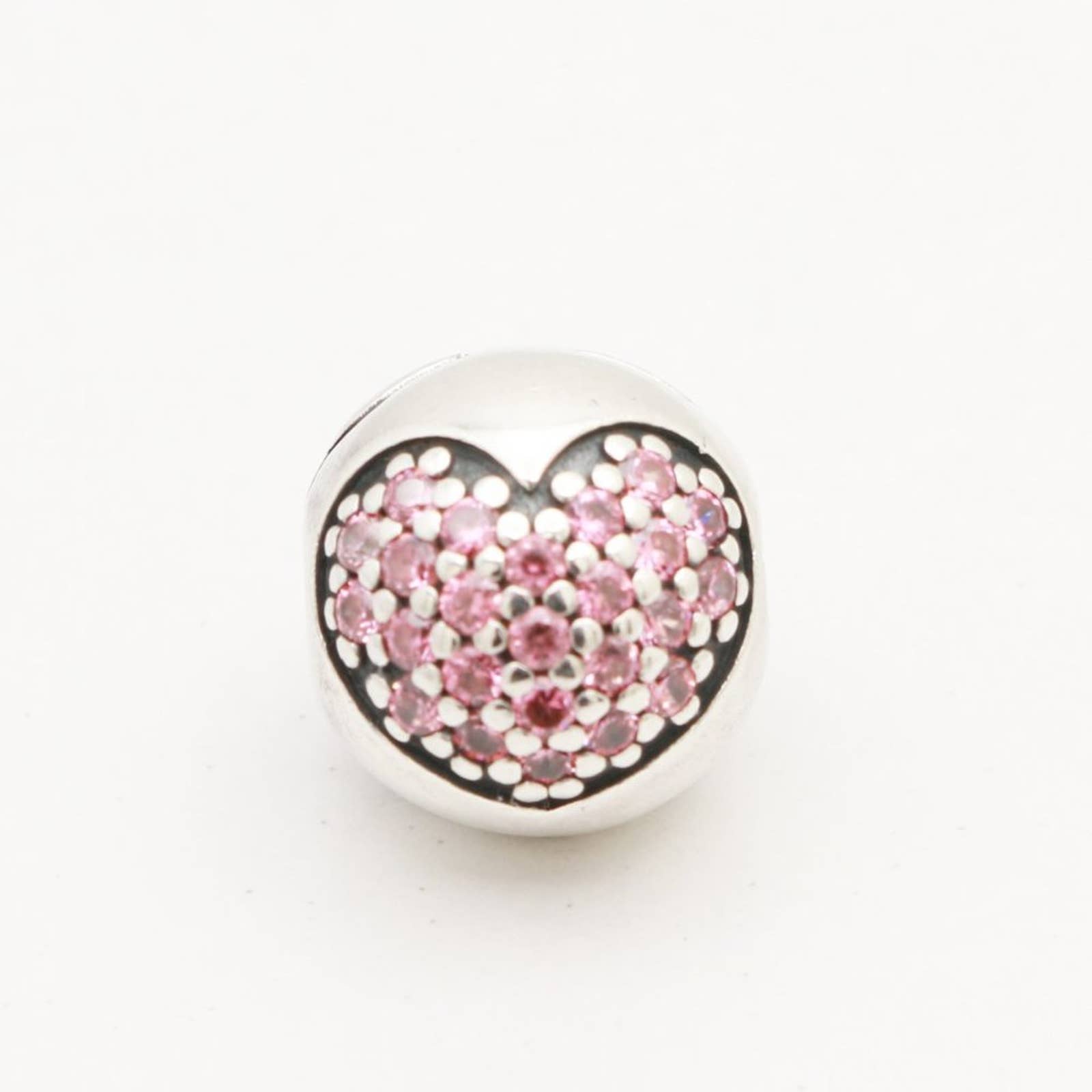 One Authentic PANDORA Love of My Life Clip with Salmon Zirconia - 791053CZS